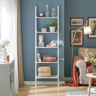 White gloss ladder deals shelf